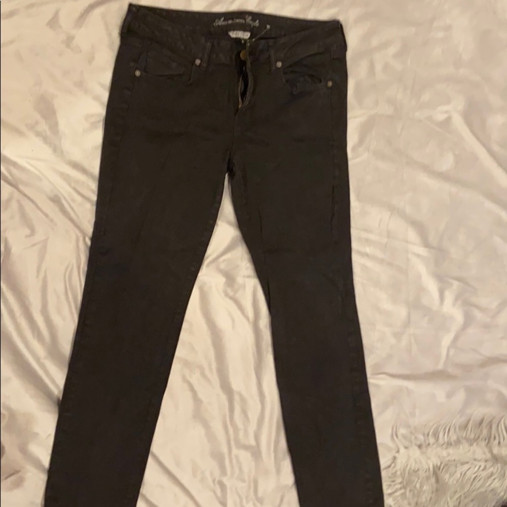 Black low rise skinny jeans